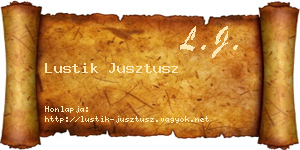 Lustik Jusztusz névjegykártya